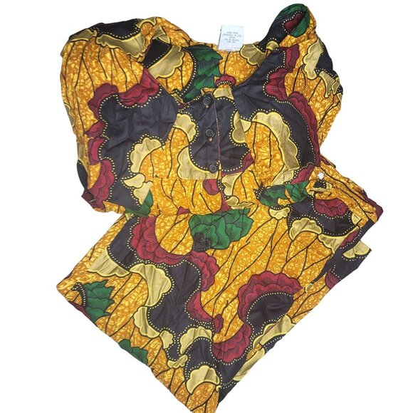 Vintage African Print Maxi Dress & Skirt Set - The African Village - M - 100% Co - Picture 2 of 6